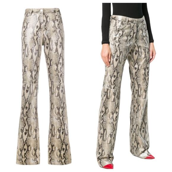 MSGM Python Print High Waisted Straight Leg Pants size 38 - Picture 1 of 11